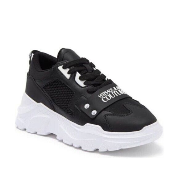 VERSACE Low-Top Chunky Sneakers in Black /White, New, Size EU 42 - Picture 8 of 9
